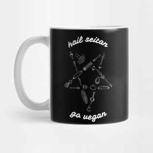 Hail seitan, go vegan / WHITE / Mug